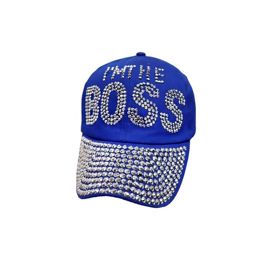 "I'M THE BOSS" Bling Cap Royal Blue